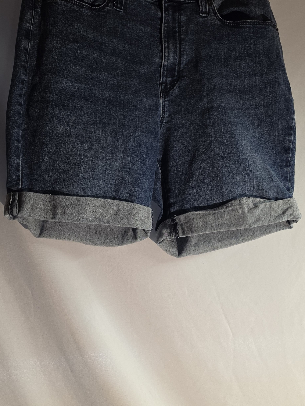 DKNY Dark Blue Roll-Cuff Denim Shorts